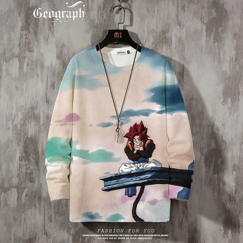 Men's Comic Printed Crew Neck Sweatshirt