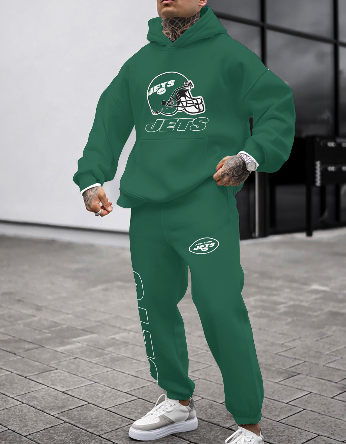 New York Jets 3D Printed Pullover Hoodie And Sweatpant 2pcs Tracksuits