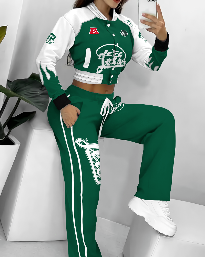 New York Jets  3D Printed Varsity Jacket Set