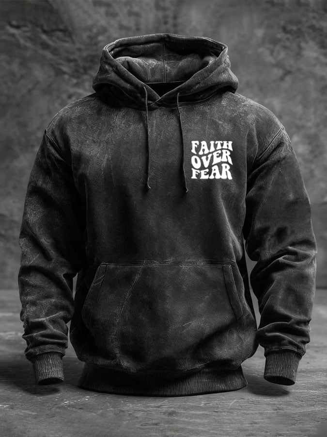 Men's Faith Over Fear Vintage Hoodie