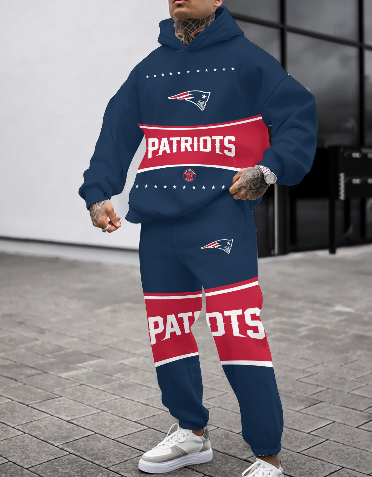 New England Patriots 3D Printed Pullover Hoodie And Sweatpant 2pcs Tracksuits