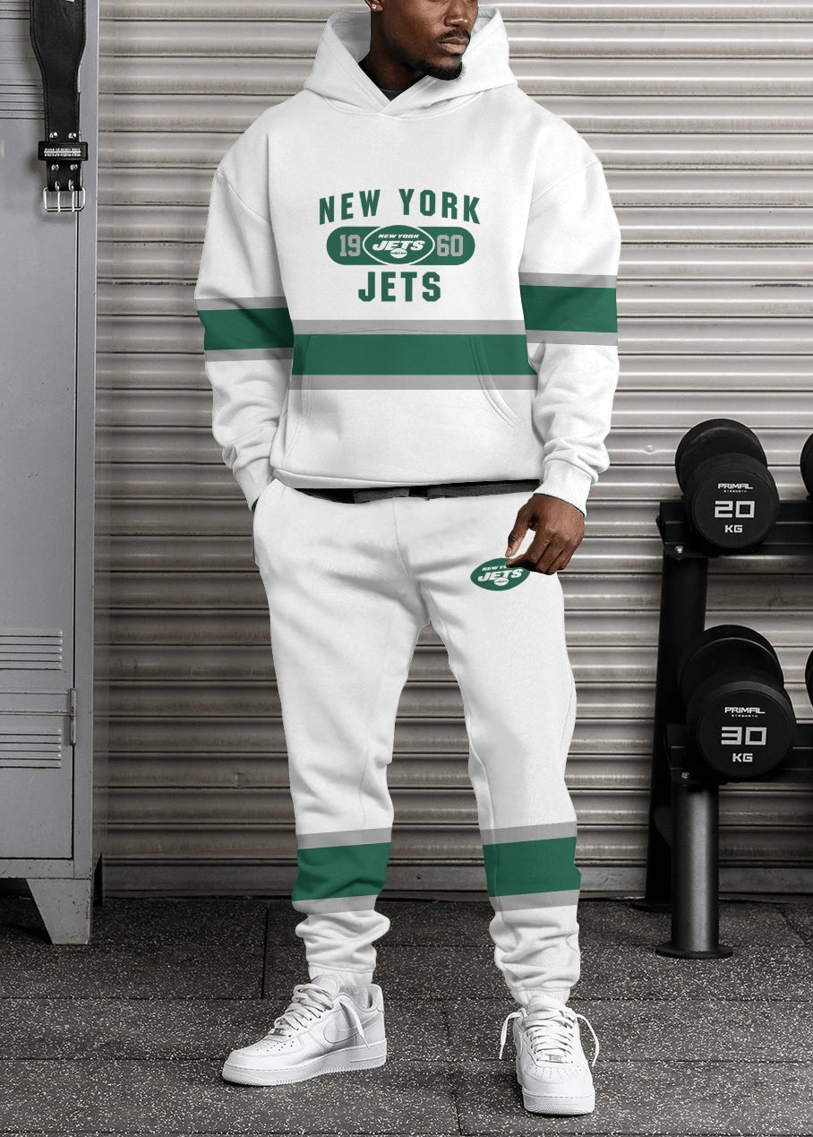 New York Jets 3D Printed Pullover Hoodie And Sweatpant 2pcs Tracksuits