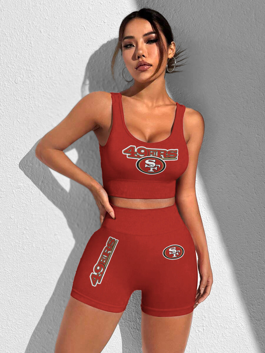 San Francisco 49ers Sports Bra & Shorts Gym Set