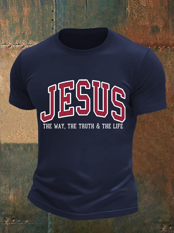 Men's JESUS THE WAY, THE TRUTH & THE LIFE printed T-shirt