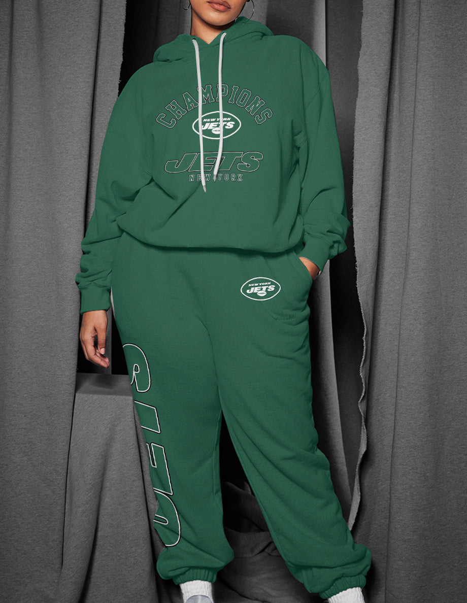 New York Jets 3D Printed Pullover Hoodie And Sweatpant 2pcs Tracksuits