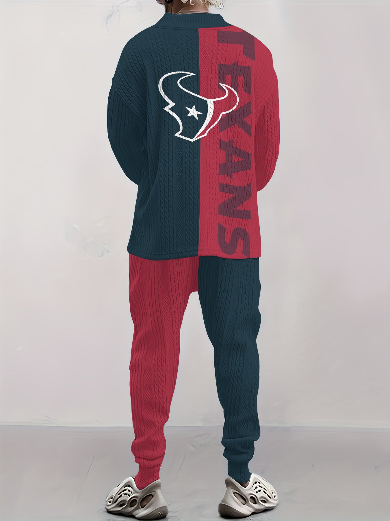 Houston Texans  Classic All-Season Long Sleeve V-Neck Pullover Sweater