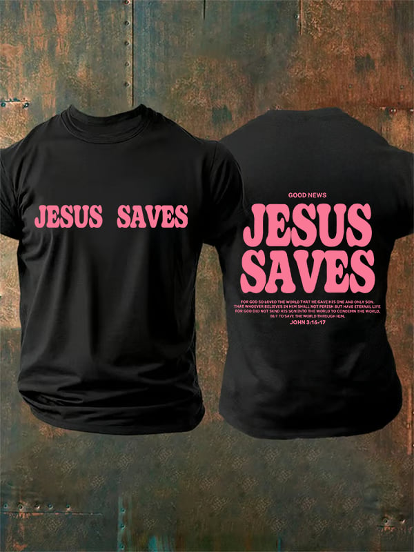 Men's Jesus saves Print T-Shirt
