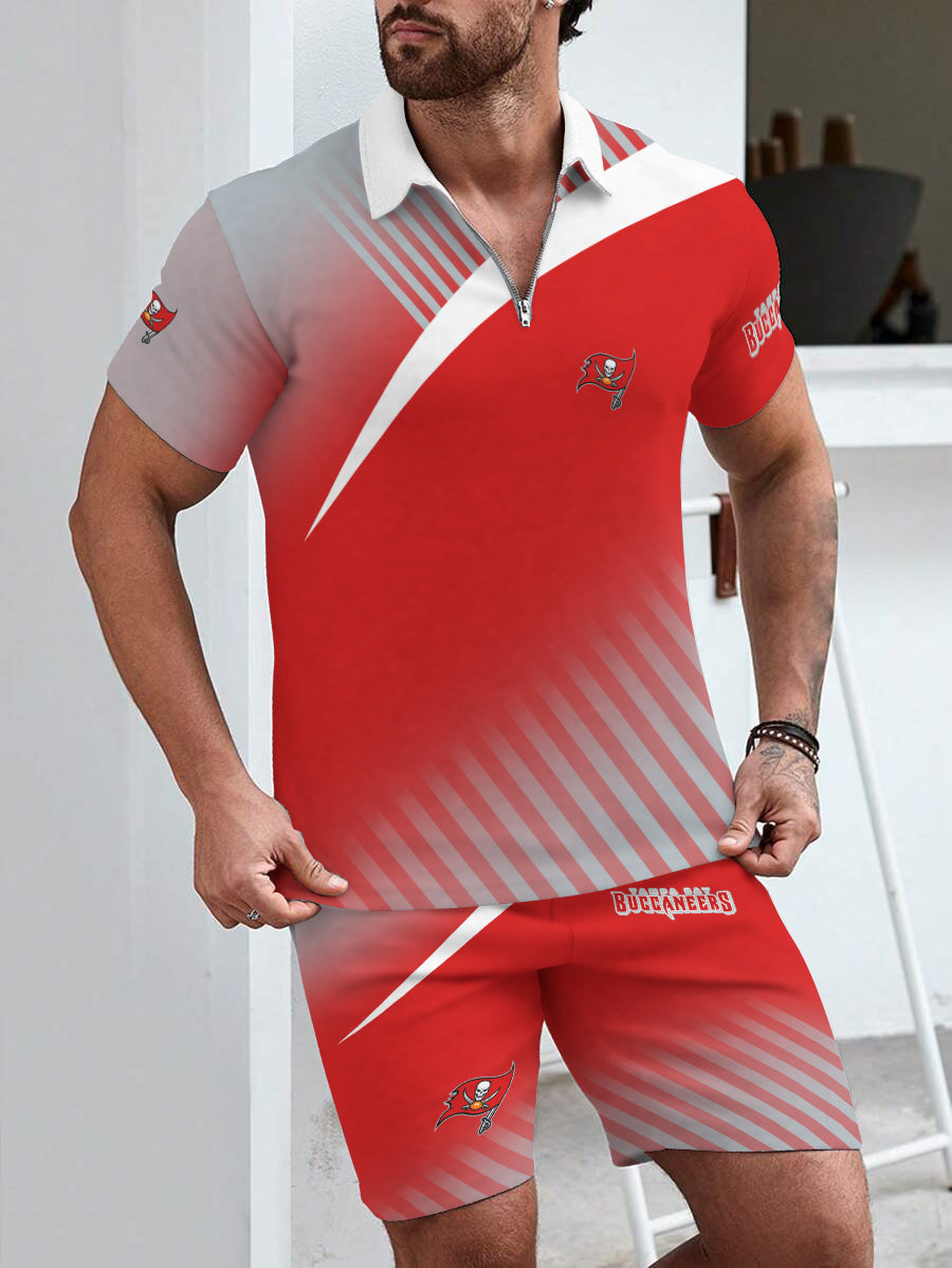 Tampa Bay Buccaneers Limited Edition ZIP Polo Shirt And Shorts Two-Piece Suits
