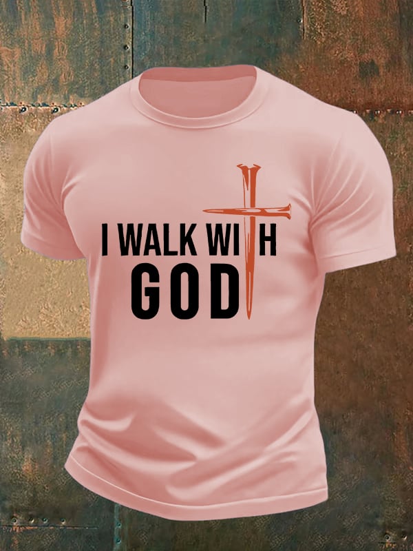 Men's I Walk With God Print T-Shirt