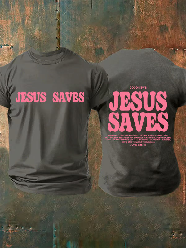 Men's Jesus saves Print T-Shirt