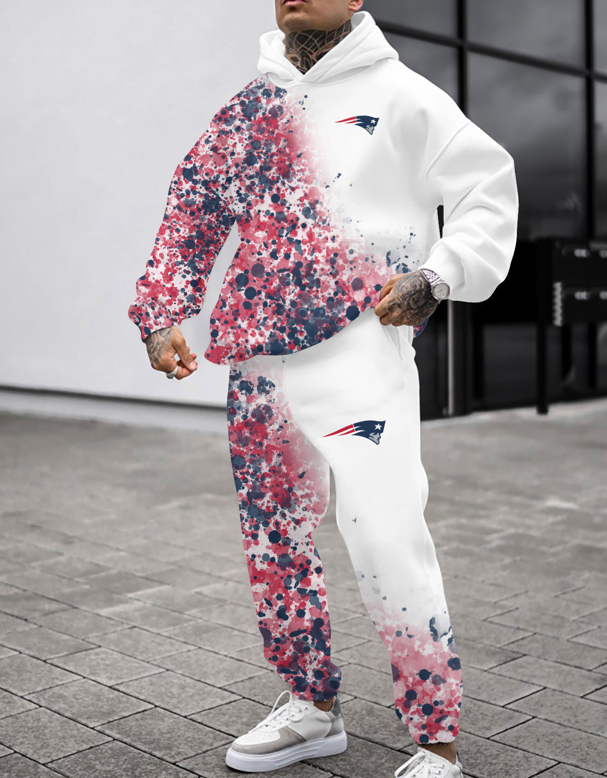 New England Patriots 3D Printed Pullover Hoodie And Sweatpant 2pcs Tracksuits
