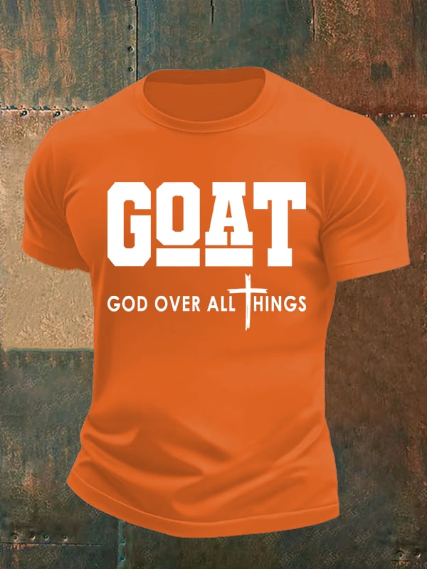 Men's GOD OVER ALL THINGS printed T-shirt