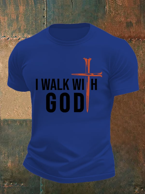 Men's I Walk With God Print T-Shirt