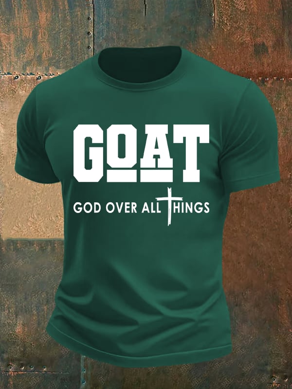 Men's GOD OVER ALL THINGS printed T-shirt