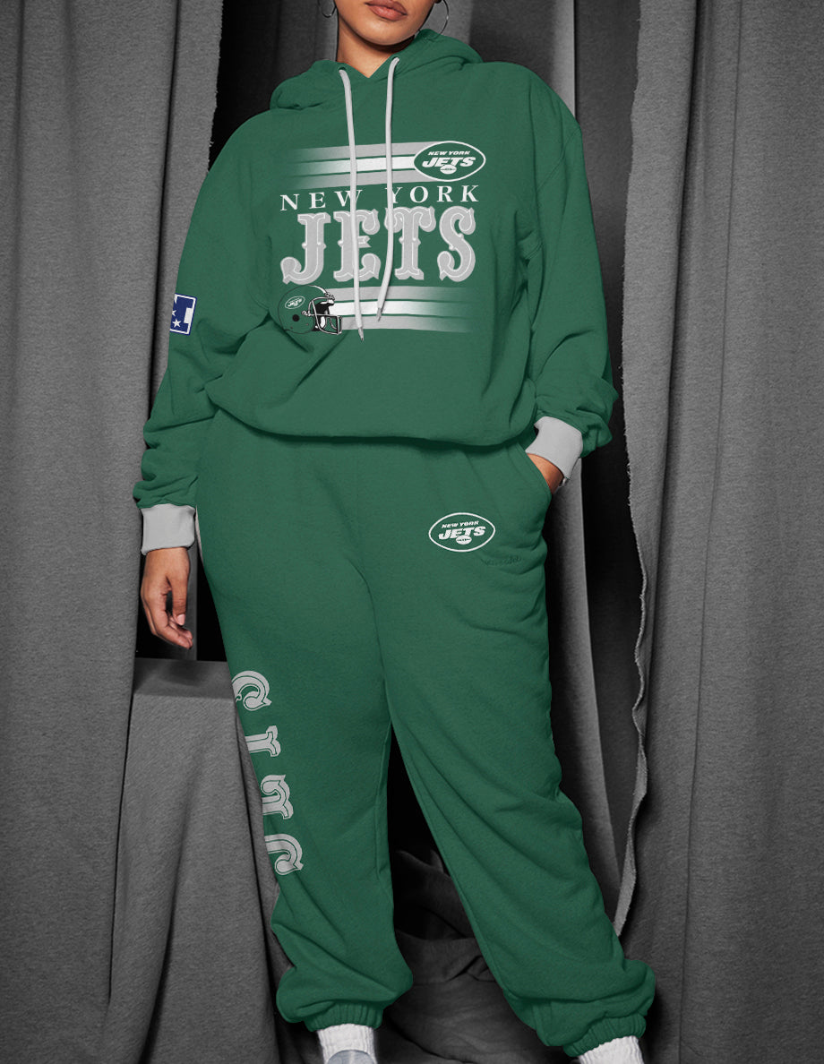 New York Jets 3D Printed Pullover Hoodie And Sweatpant 2pcs Tracksuits