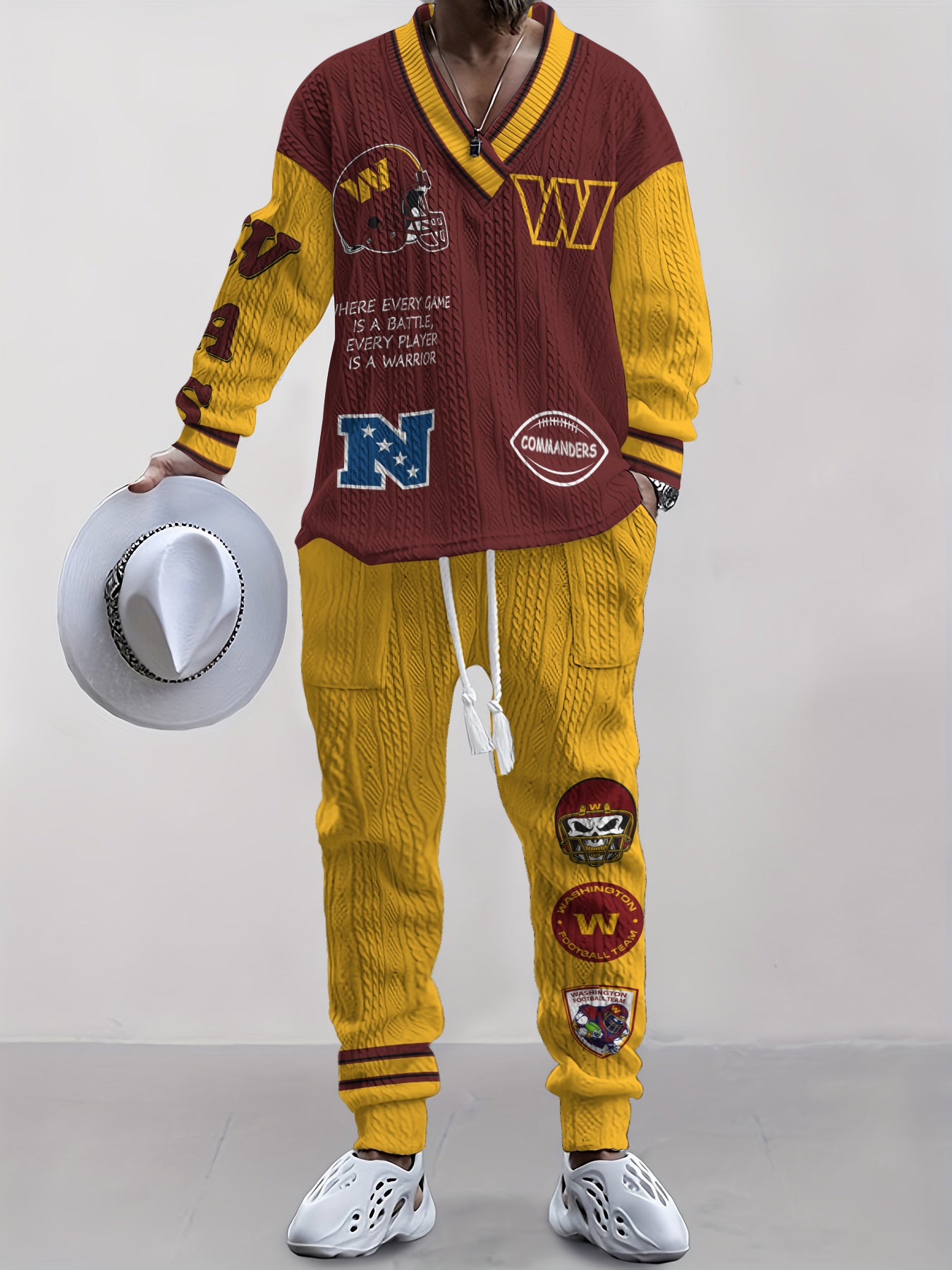 Washington Commanders Classic  All-Season Long Sleeve V-Neck Pullover Sweater