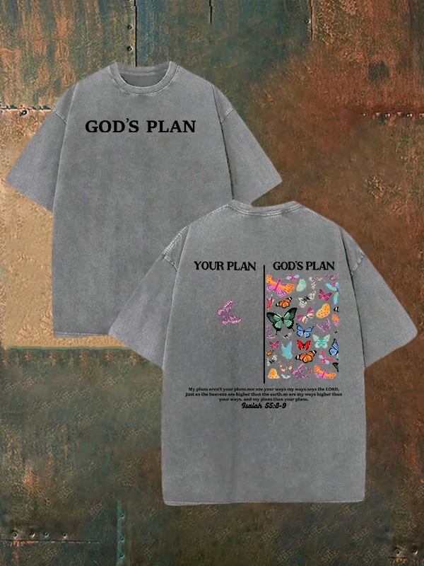Unisex your-plan-and-god's-plan Washed T-shirt