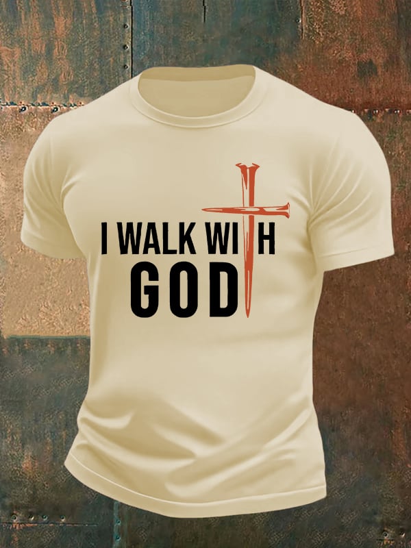 Men's I Walk With God Print T-Shirt