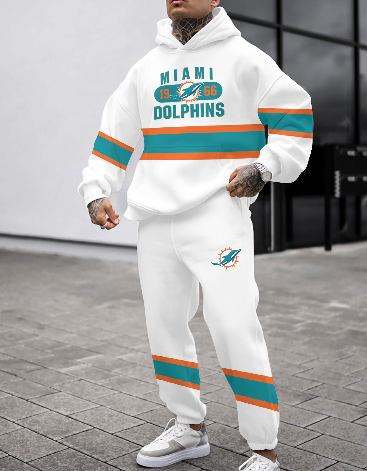 Miami Dolphins 3D Printed Pullover Hoodie And Sweatpant 2pcs Tracksuits