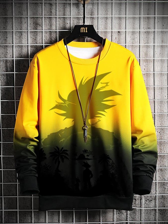 Men's Fashion Print Loose Casual Round Neck Sweatshirt