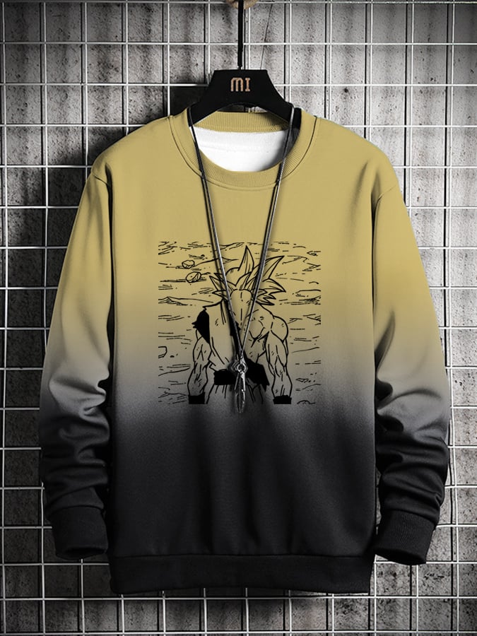 Men's Fashion Casual Anime Printed Sweatshirt