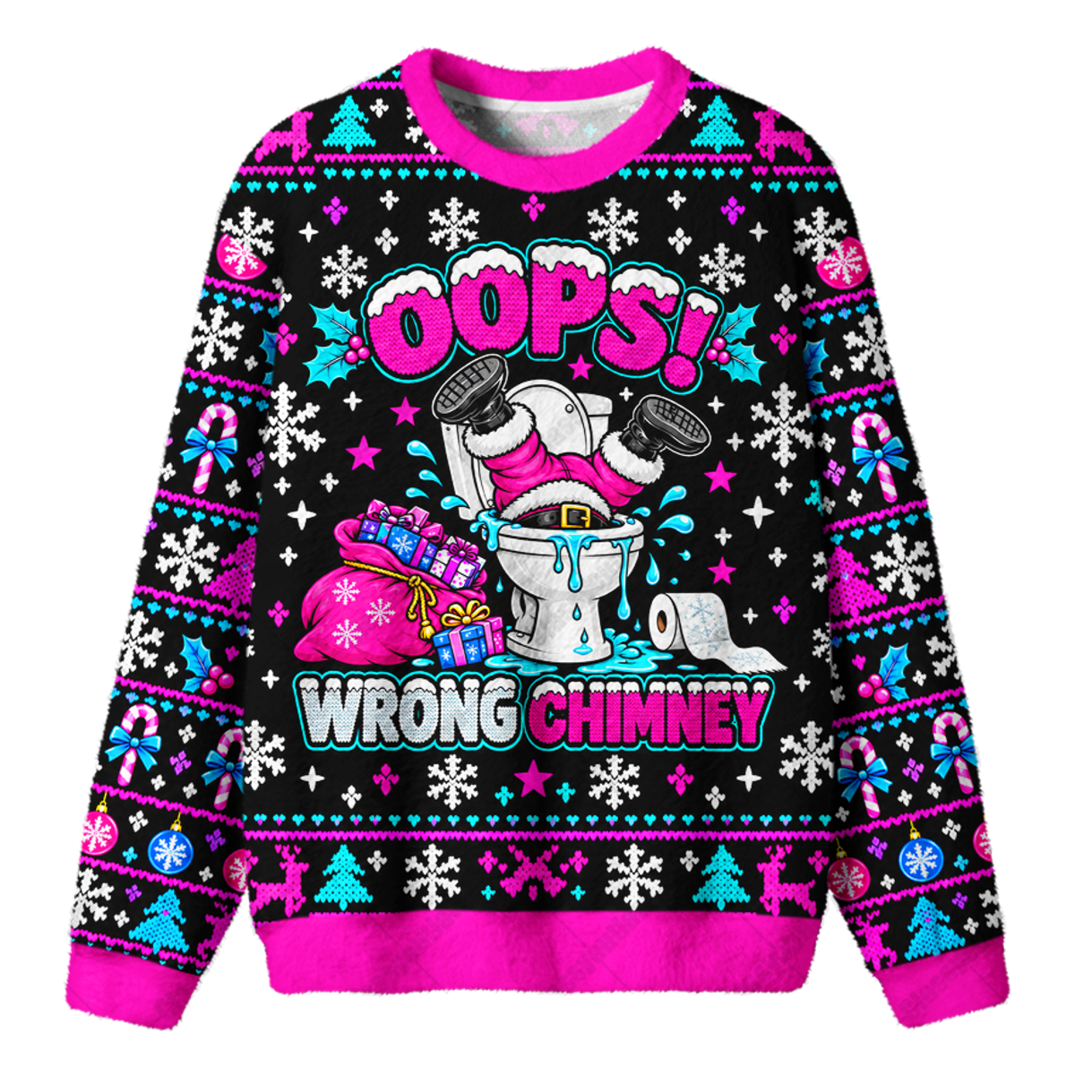 OOPS WRONG CHIMNEY UGLY CHRISTMAS SWEATSHIRT — image 1