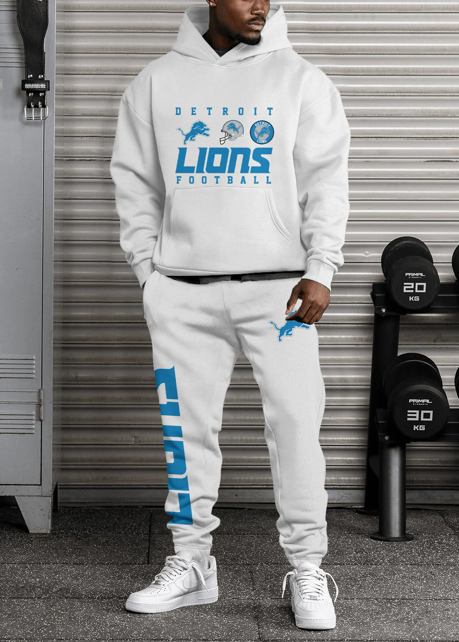Detroit Lions 3D Printed Pullover Hoodie And Sweatpant 2pcs Tracksuits