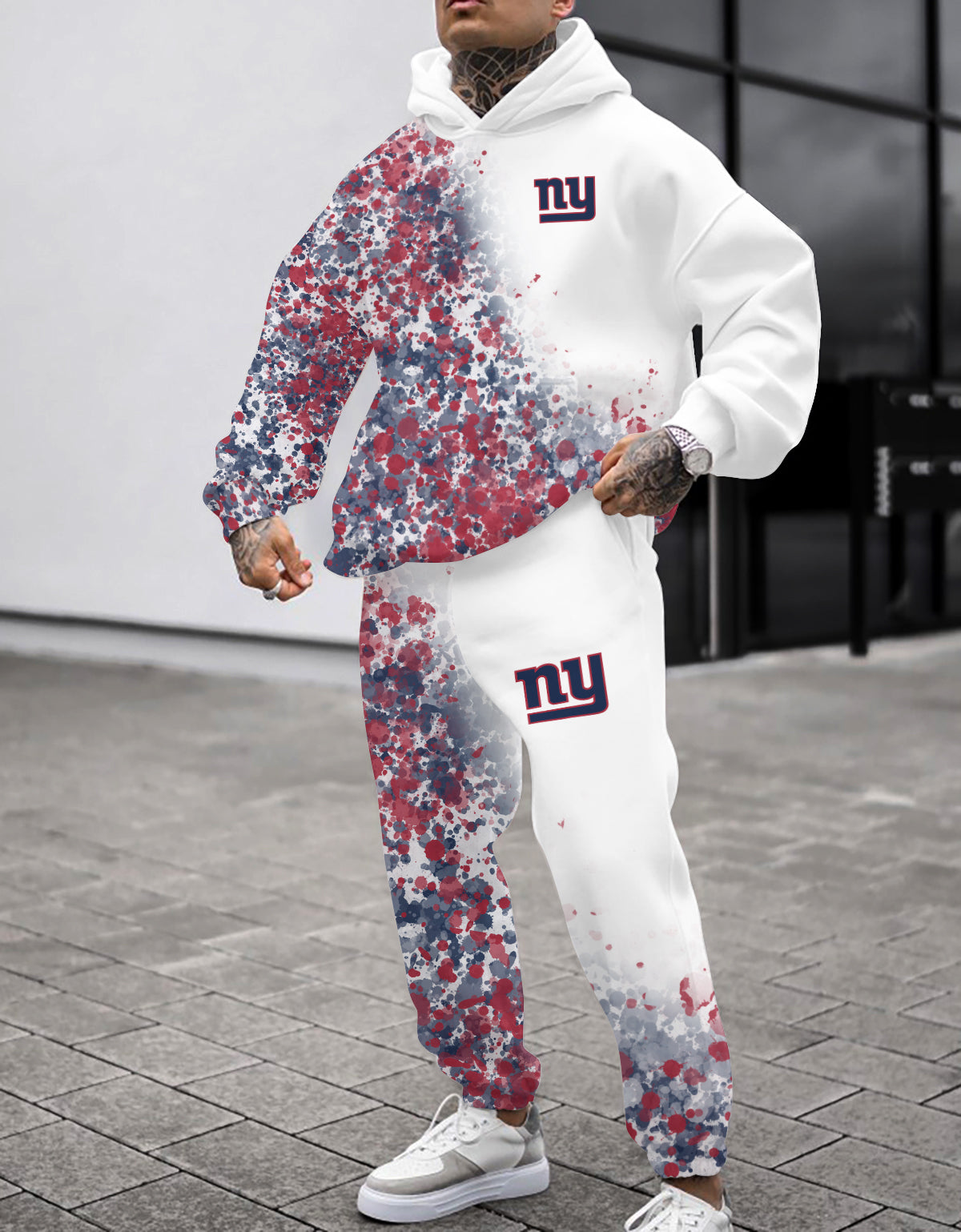 New York Giants 3D Printed Pullover Hoodie And Sweatpant 2pcs Tracksuits