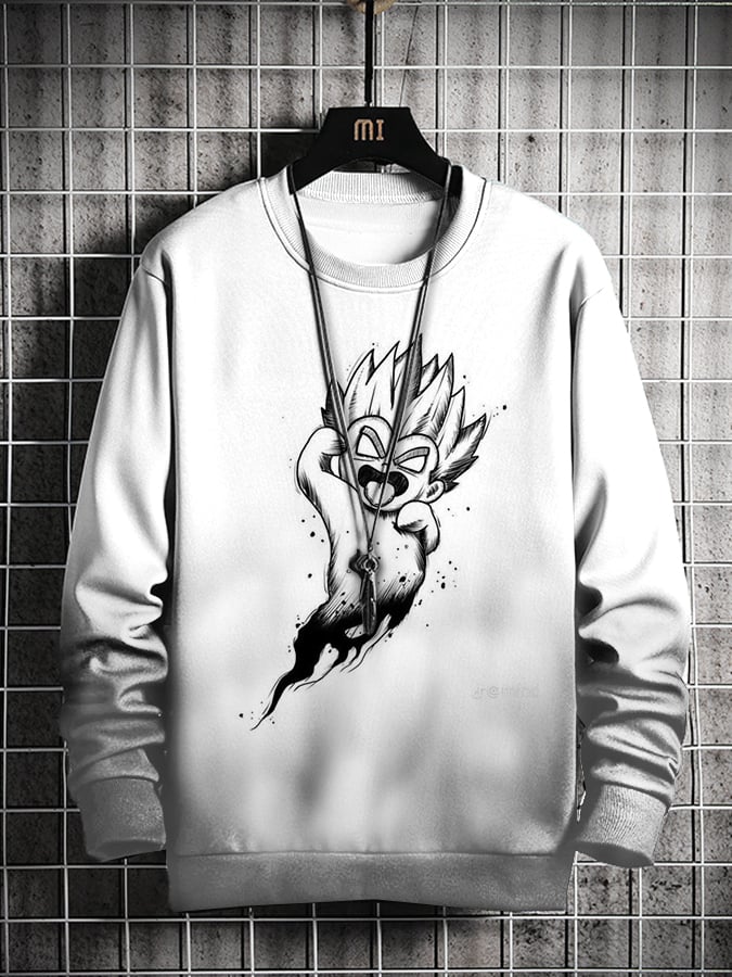 Men's Fashion Casual Anime Printed Sweatshirt