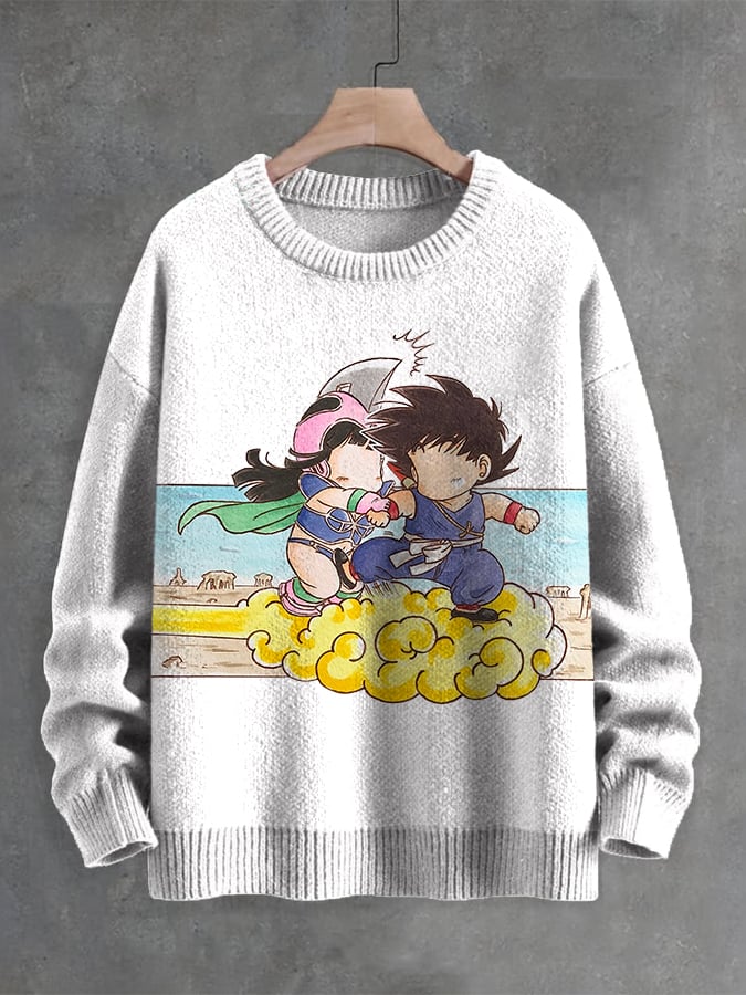 Men's Anime Knitted Sweatshirt