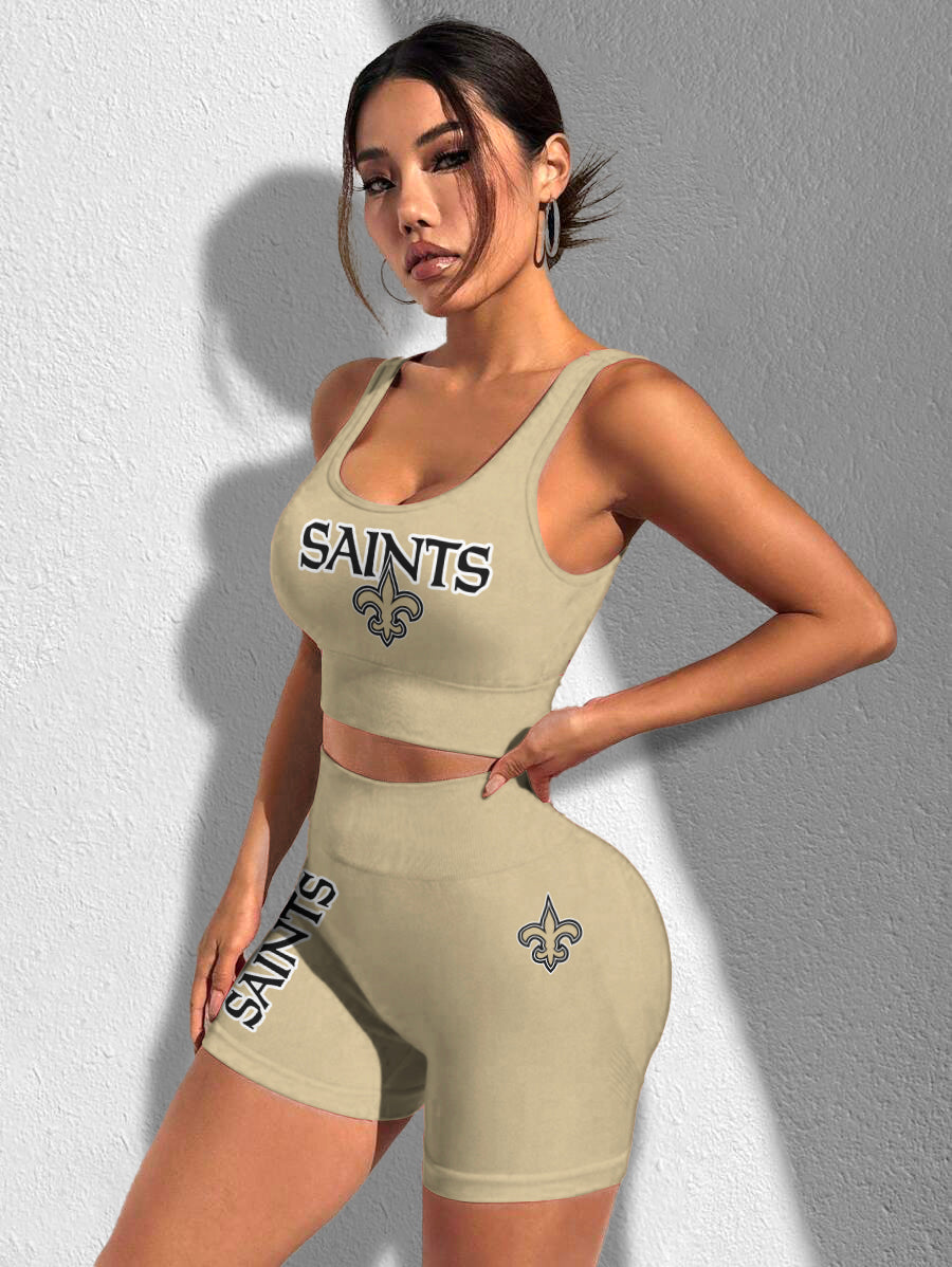 New Orleans Saints Sports Bra & Shorts Gym Set