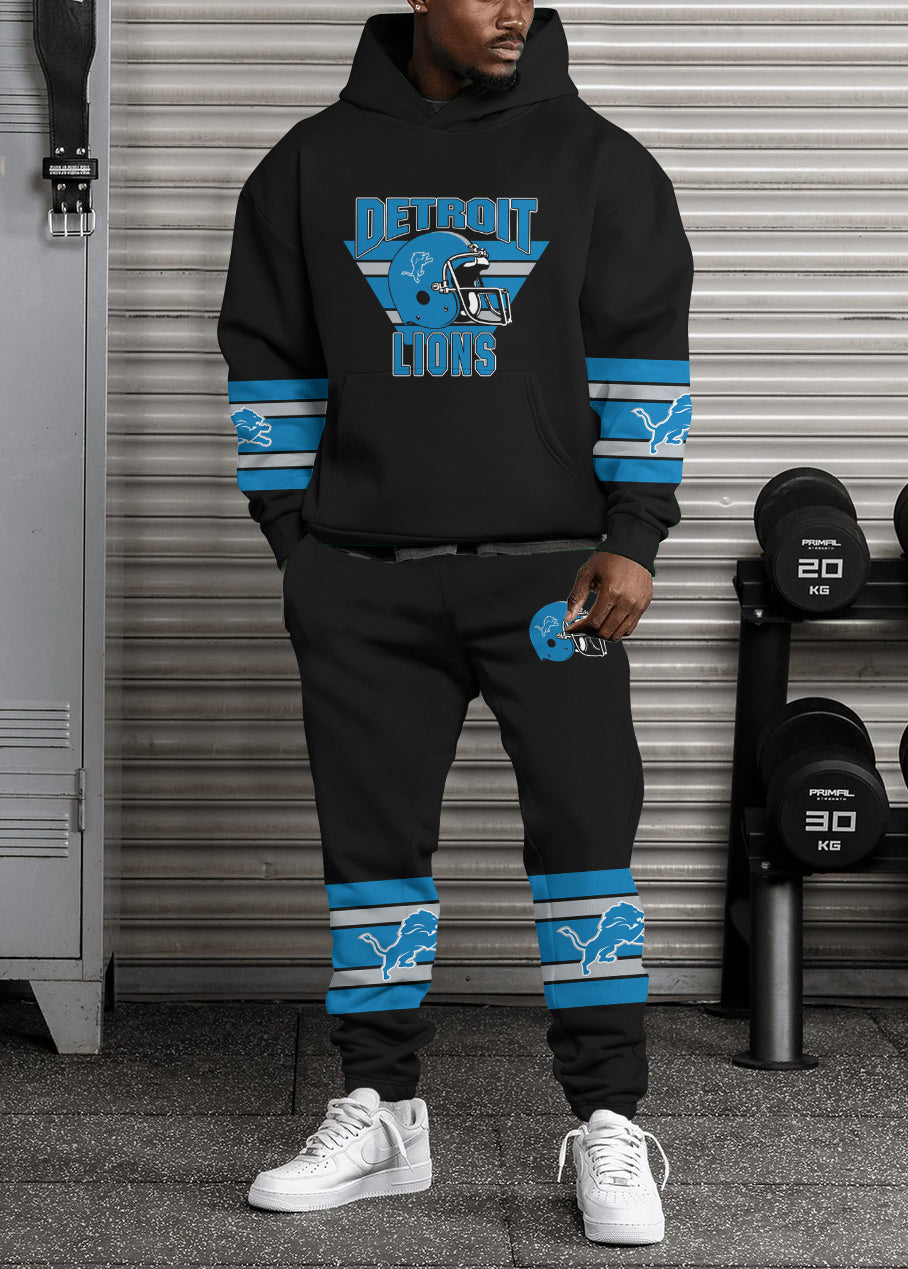 Detroit Lions 3D Printed Pullover Hoodie And Sweatpant 2pcs Tracksuits