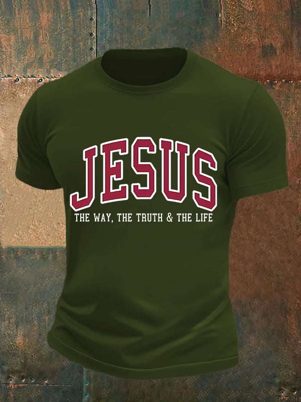 Men's JESUS THE WAY, THE TRUTH & THE LIFE printed T-shirt