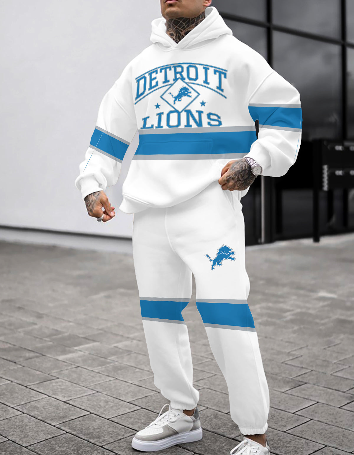 Detroit Lions 3D Printed Pullover Hoodie And Sweatpant 2pcs Tracksuits