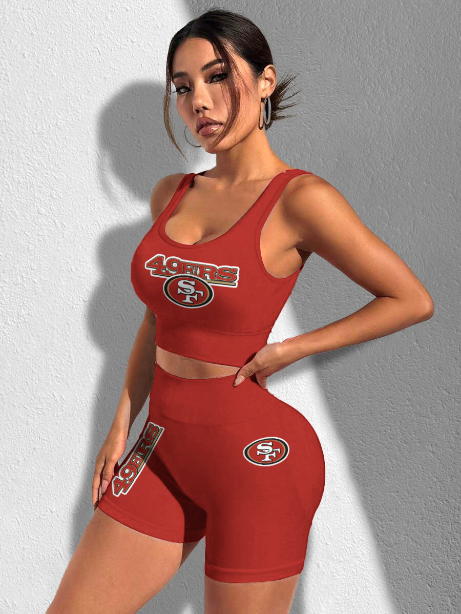 San Francisco 49ers Sports Bra & Shorts Gym Set