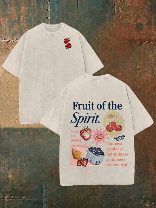 Unisex Fruit of the Spirit Print Washable T-shirt