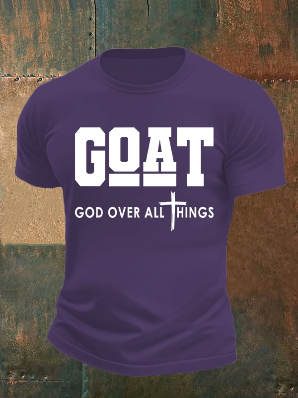 Men's GOD OVER ALL THINGS printed T-shirt