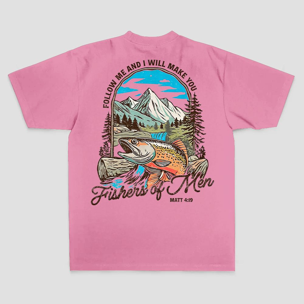 Follow Me And I Will Make You Fishers Of Men Matt 4:19 Printed Men's T-shirt
