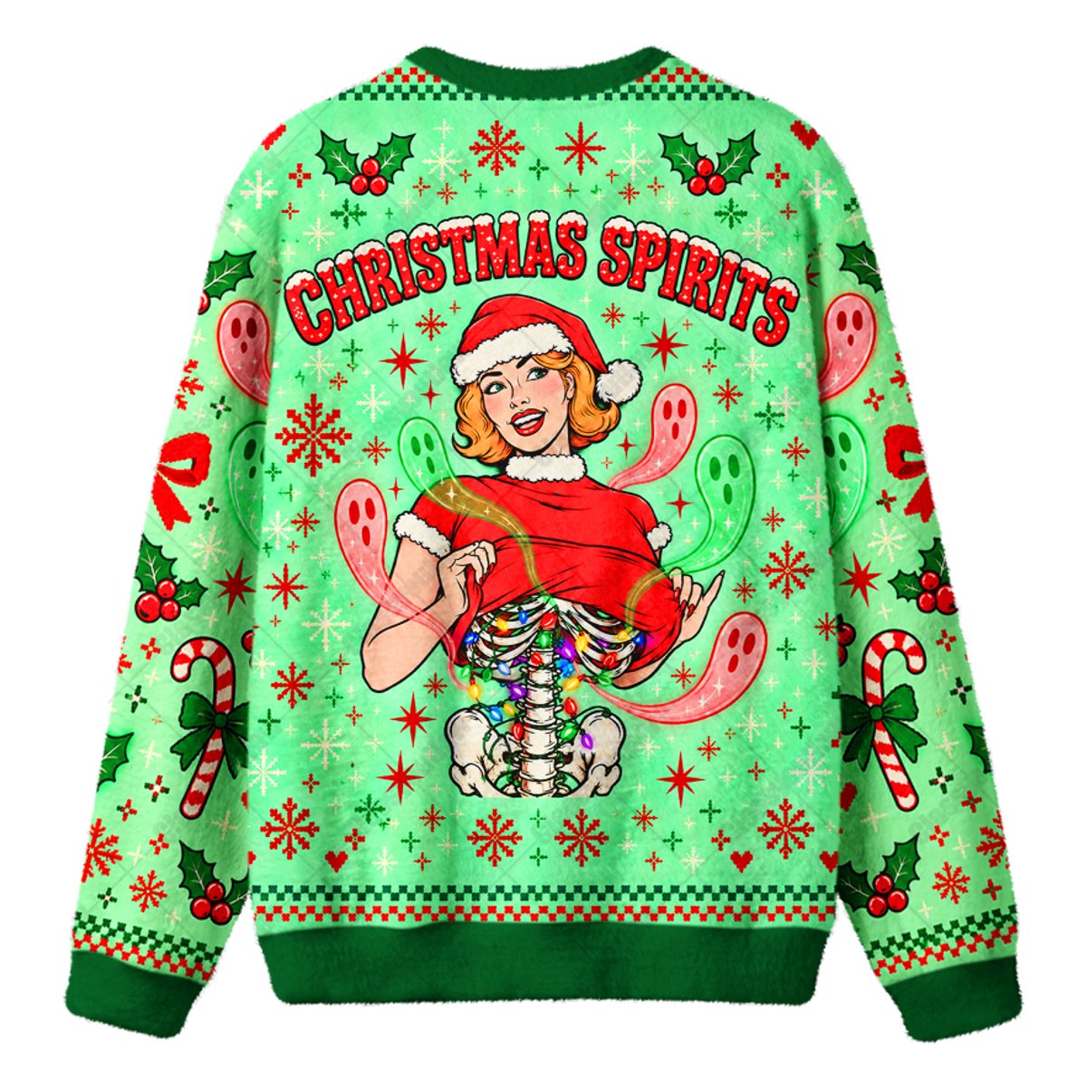 GHOSTLY SPIRITS UGLY CHRISTMAS SWEATSHIRT — image 2