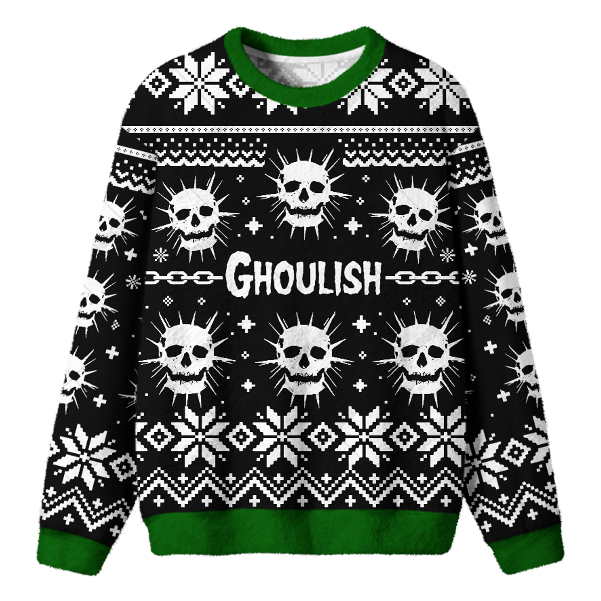 SKULL CHRISTMAS UGLY CHRISTMAS SWEATSHIRT — image 1