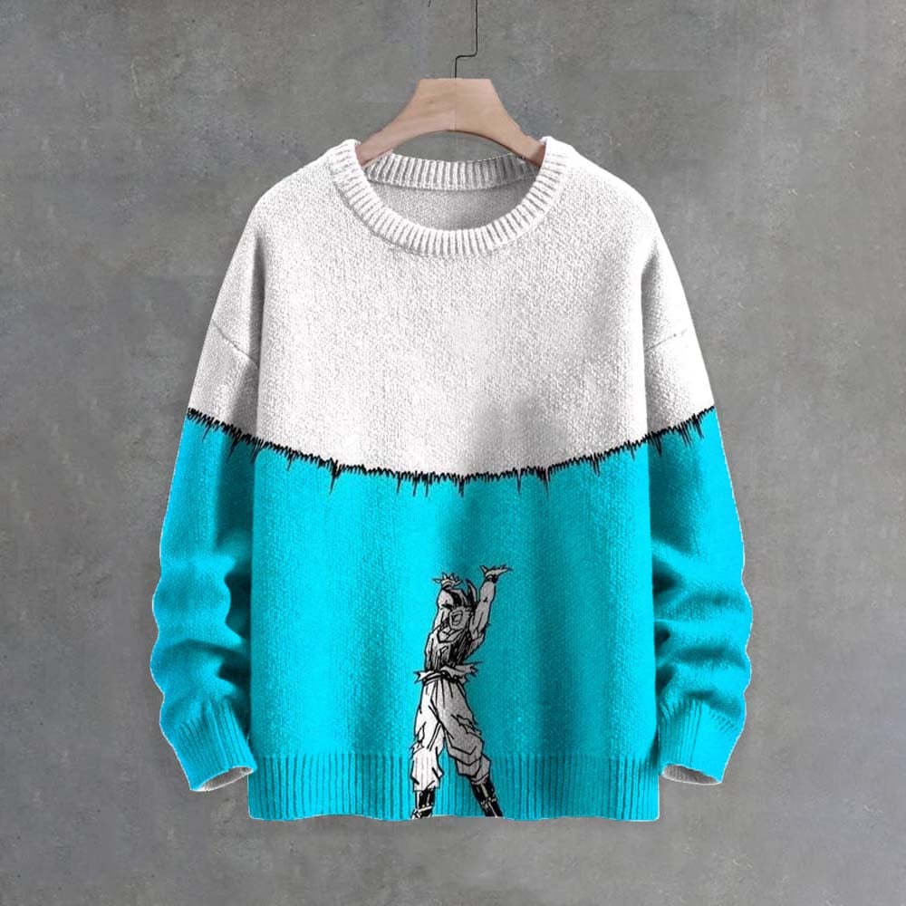 Men's Cartoon Print Knit Sweatshirt