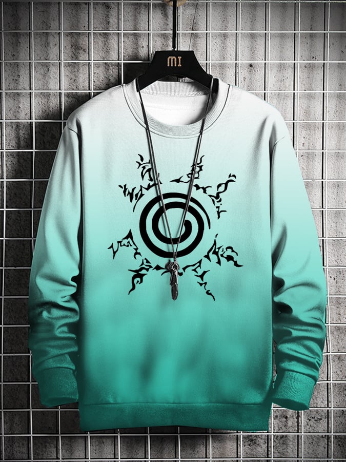 Men's Fashion Casual Gradient Printed Sweatshirt