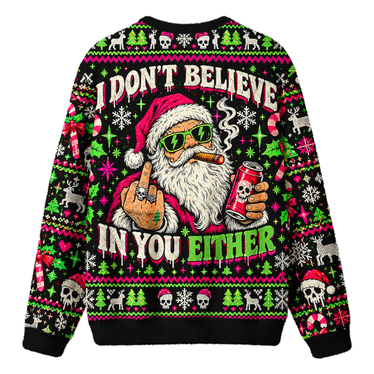 REBEL SANTA UGLY CHRISTMAS SWEATSHIRT — image 2