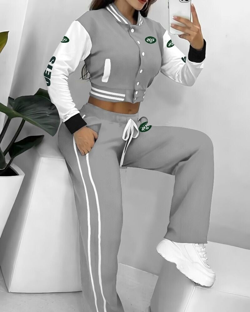 New York Jets 3D Printed Varsity Jacket Set