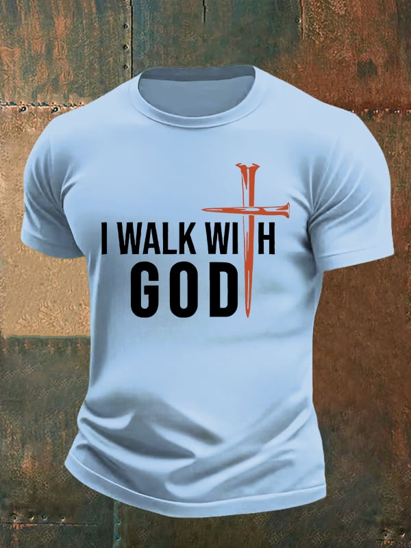 Men's I Walk With God Print T-Shirt