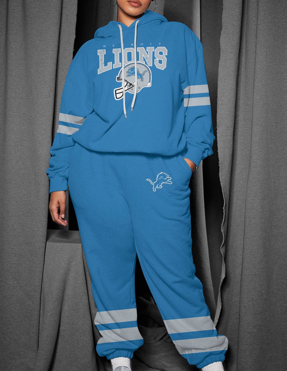 Detroit Lions 3D Printed Pullover Hoodie And Sweatpant 2pcs Tracksuits