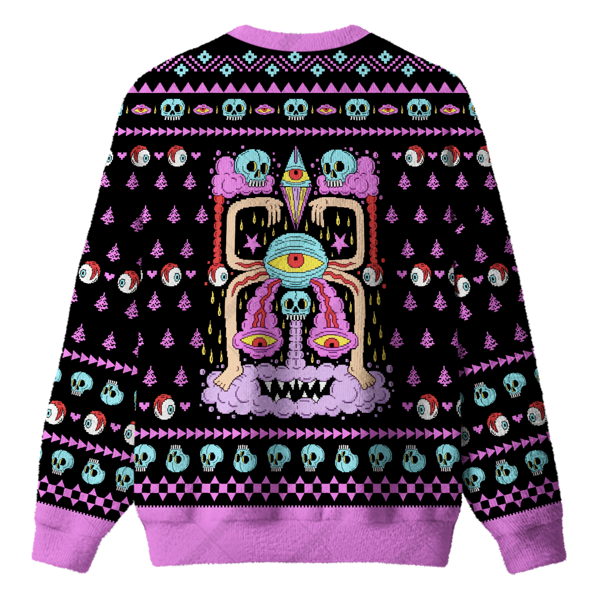 SKULL AND EYEBALL UGLY CHRISTMAS SWEATSHIRT — image 2