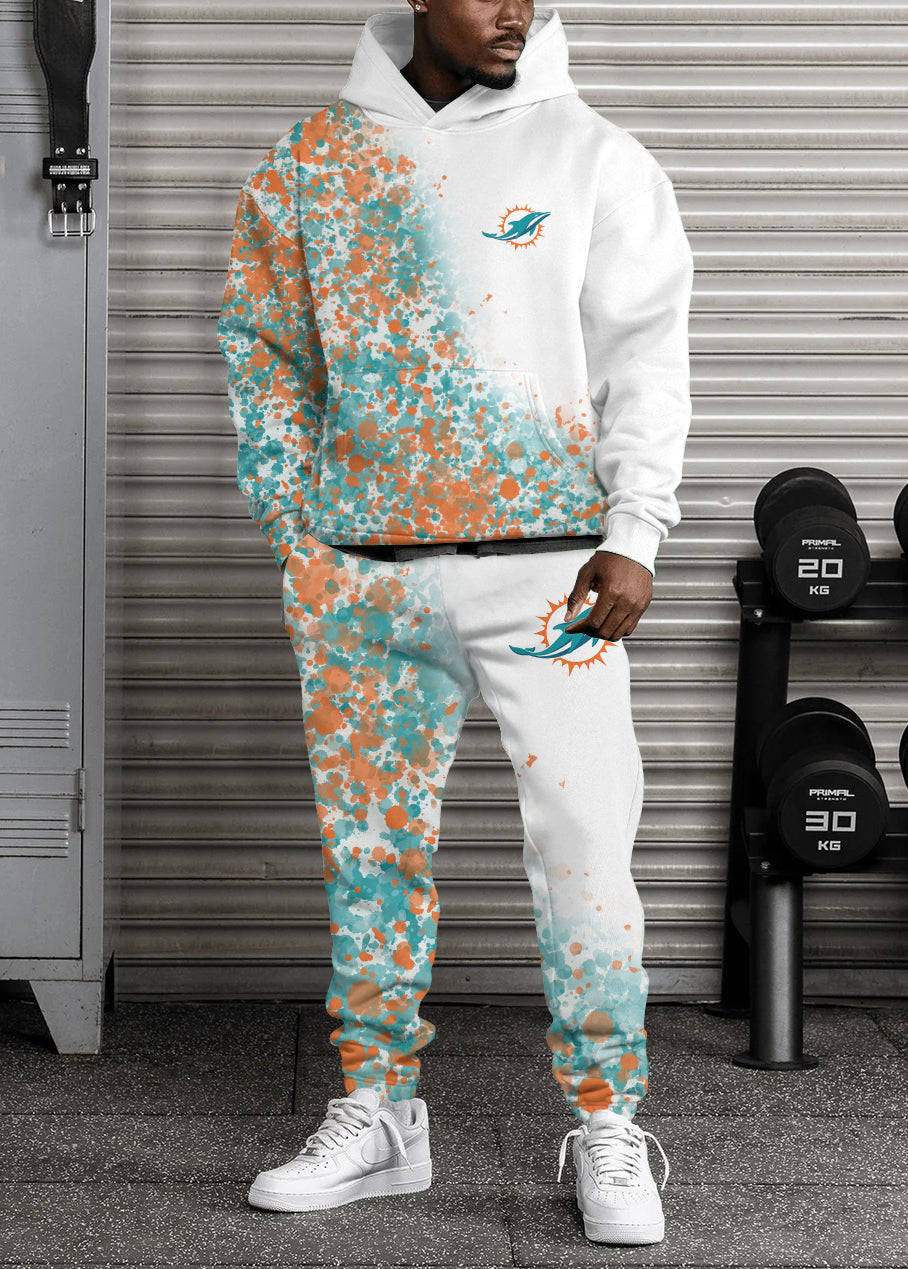 Miami Dolphins 3D Printed Pullover Hoodie And Sweatpant 2pcs Tracksuits