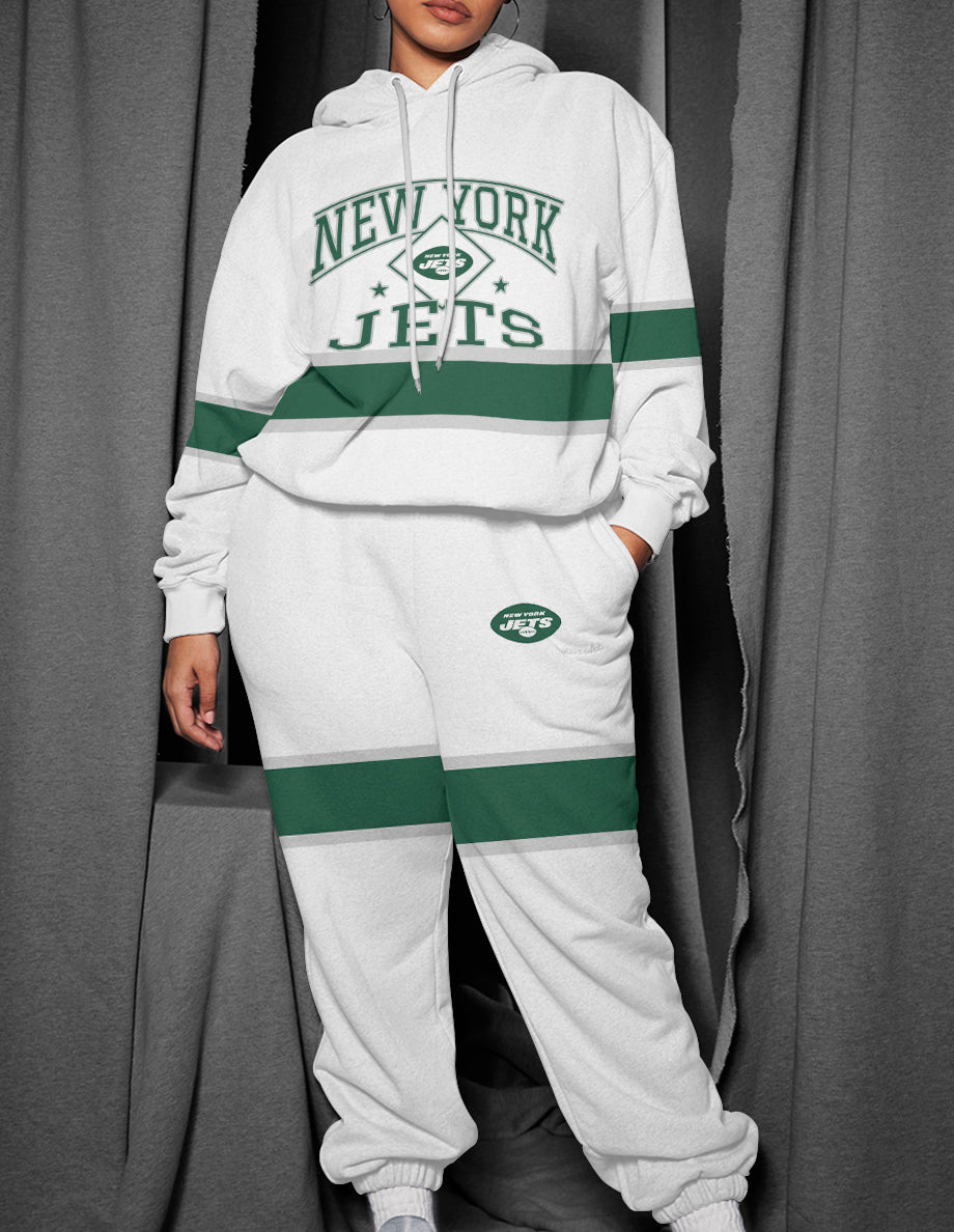 New York Jets 3D Printed Pullover Hoodie And Sweatpant 2pcs Tracksuits