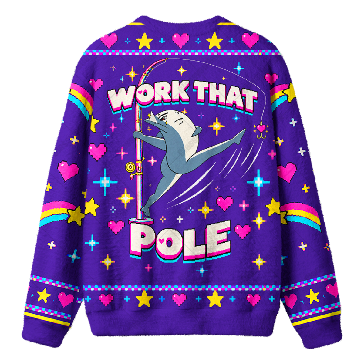 WORK THAT POLE UGLY CHRISTMAS SWEATSHIRT — image 2